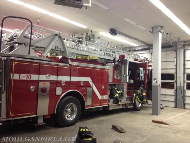 Ladder 10 Standing By With Millwood FD at Croton FD During 2nd Alarm Fire In Croton on 2/18/14